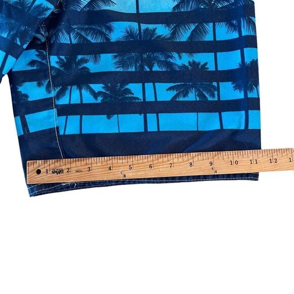 Quiksilver Unlined Board Shorts Cargo Pocket Palm Tree Design Blue Size 32 - Picture 8 of 8